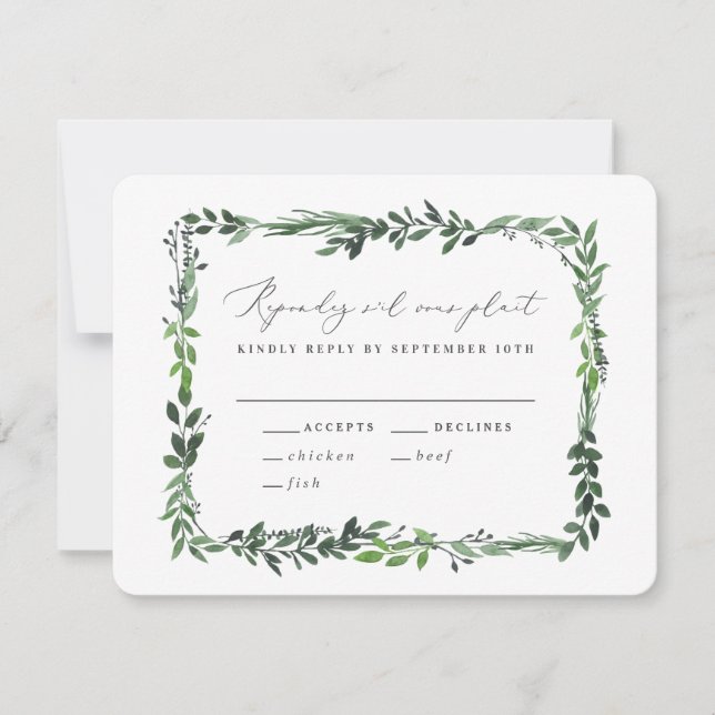 Carte de réponse de mariage à motif géométrique do (Devant)