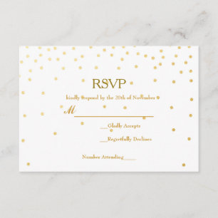 Carte de réponse de mariage à points de confettis