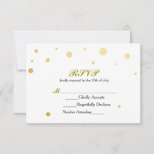 Carte de réponse de mariage à points en feuille do