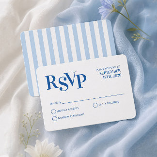 Carte de réponse de mariage à rayures cabane ondul