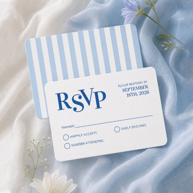 Carte de réponse de mariage à rayures cabane ondul (Créateur téléchargé)