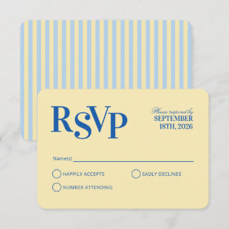 Carte de réponse de mariage à rayures cabane ondul