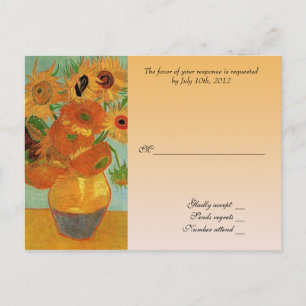 Carte de réponse de mariage acceptée, tournesols d