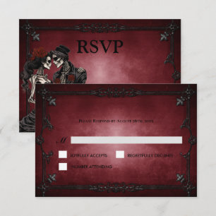 Carte de réponse de mariage alternatif Halloween g