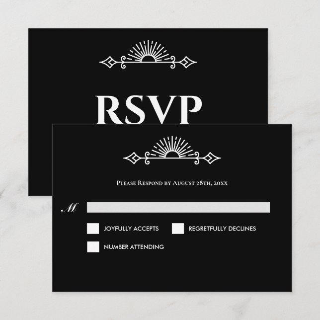 Carte de réponse de mariage alternatif Halloween g (Devant / Derrière)