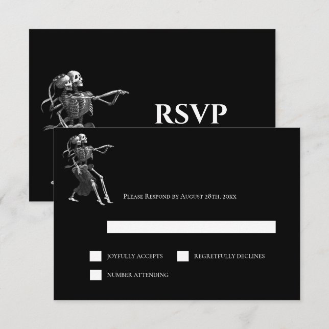 Carte de réponse de mariage alternatif Halloween g (Devant / Derrière)