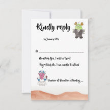 Carte de réponse de mariage alternative avec un mo