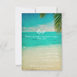 Carte de réponse de mariage Amour et la Plage
