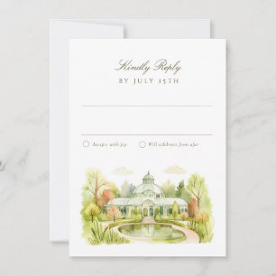 Carte de réponse de mariage aquarelle du jardin bo
