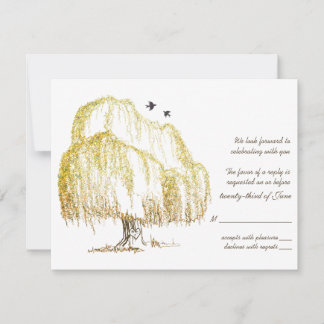 Carte de réponse de mariage Arbre aux saules en au