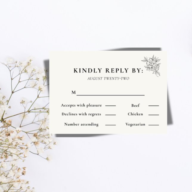 Carte de réponse de mariage Art Déco Gatsby des an (Créateur téléchargé)