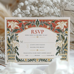 Carte de réponse de mariage Art Nouveau en terre c