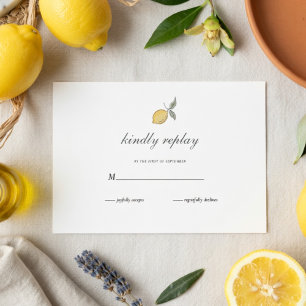 Carte de réponse de mariage au citron Côte amalf