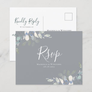 Carte de réponse de mariage au eucalyptus à petit