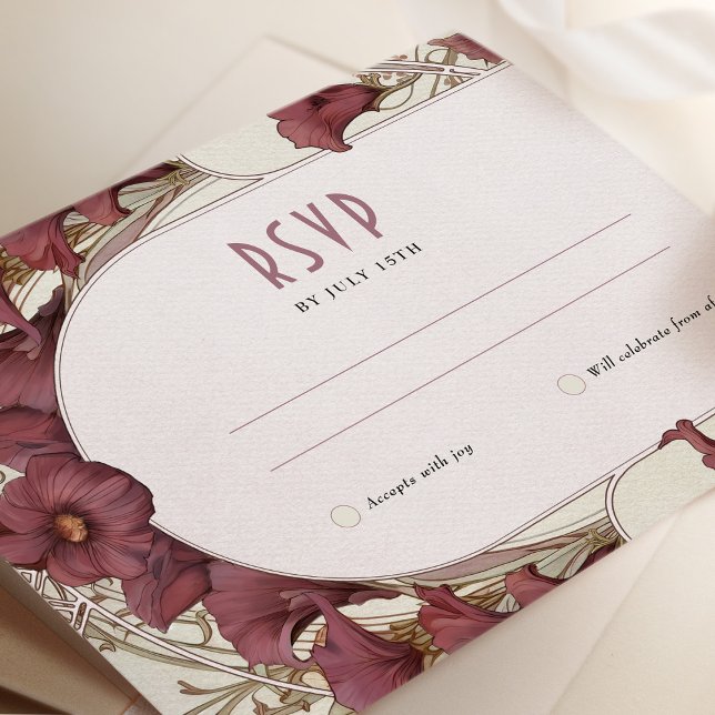 Carte de réponse de mariage au lys calla, illustra (Créateur téléchargé)