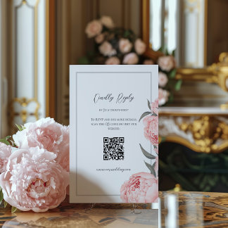 Carte de réponse de mariage au pinceau aquarelle r