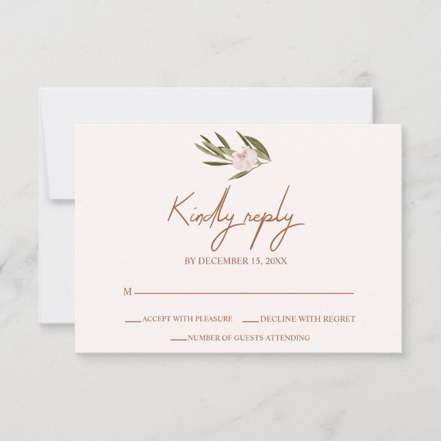 Carte de réponse de mariage au Pink Green Ruby Orc (Devant)