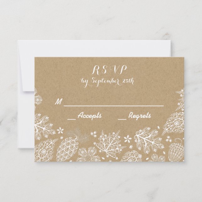 Carte de réponse de mariage automnal aux feuilles  (Devant)
