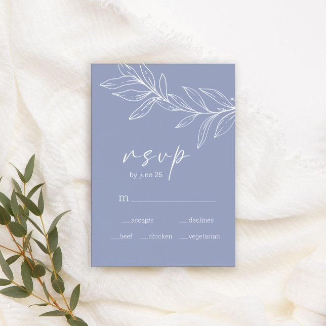 Carte de réponse de mariage aux fleurs de pervench (Créateur téléchargé)