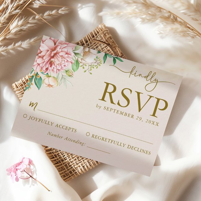 Carte de réponse de mariage aux hydrangeas aquarel (Créateur téléchargé)