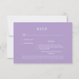 Carte de réponse de mariage avec choix de dîner et