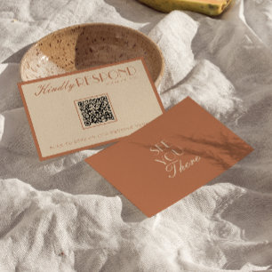 Carte de réponse de mariage avec code QR Beige Bro