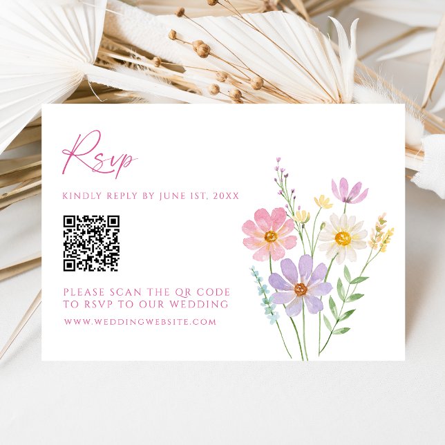 Carte de réponse de mariage avec code QR pour jard (Créateur téléchargé)