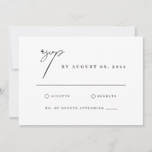 Carte de réponse de mariage avec illustration aqua