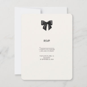 Carte de réponse de mariage avec nœud en ruban noi