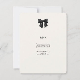 Carte de réponse de mariage avec nœud en ruban noi