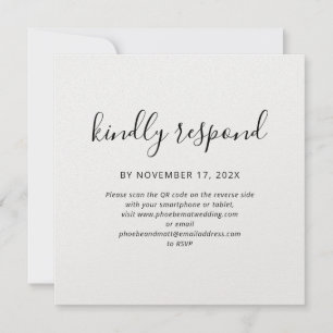 Carte de réponse de mariage avec QR Code élégant