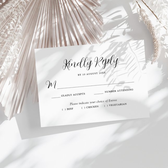 carte de réponse de mariage avec un choix de repas (Créateur téléchargé)