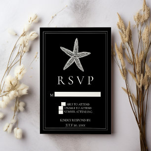 Carte de réponse de mariage Black Starfish