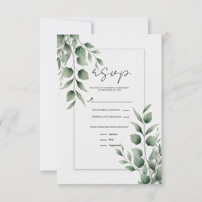 Carte de réponse de mariage blanc moderne avec feu (Devant)