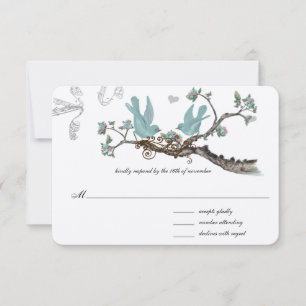 Carte de réponse de mariage bleu œuf de Robin vint