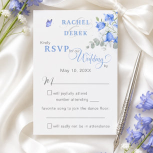 Carte de réponse de mariage Blue Bellflower