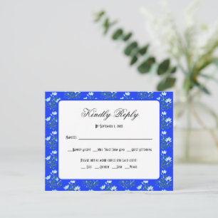 Carte de réponse de mariage Blue Crocus