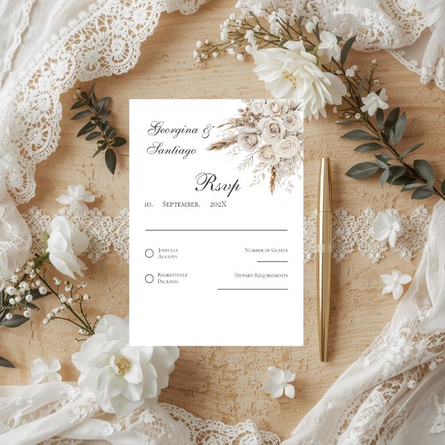 Carte de réponse de mariage bohème (Créateur téléchargé)