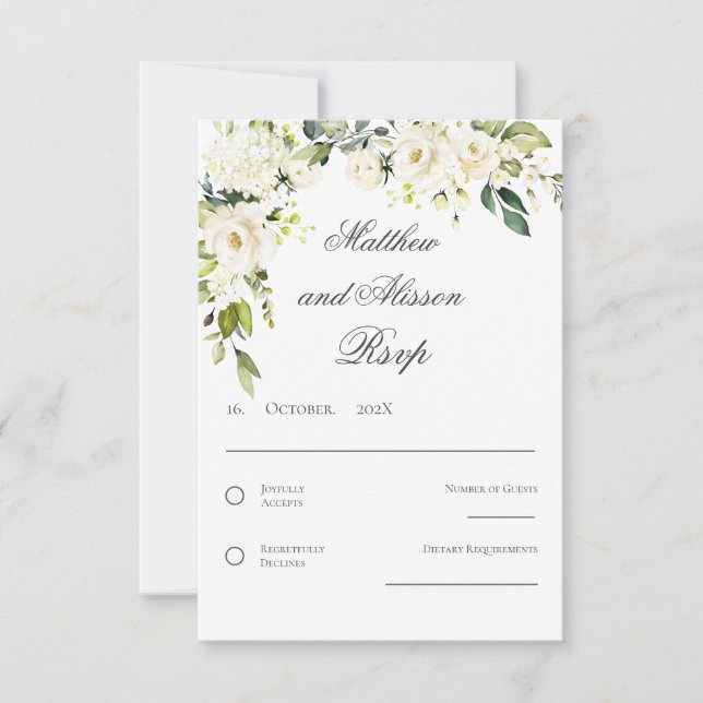Carte de réponse de mariage bohème (Devant)
