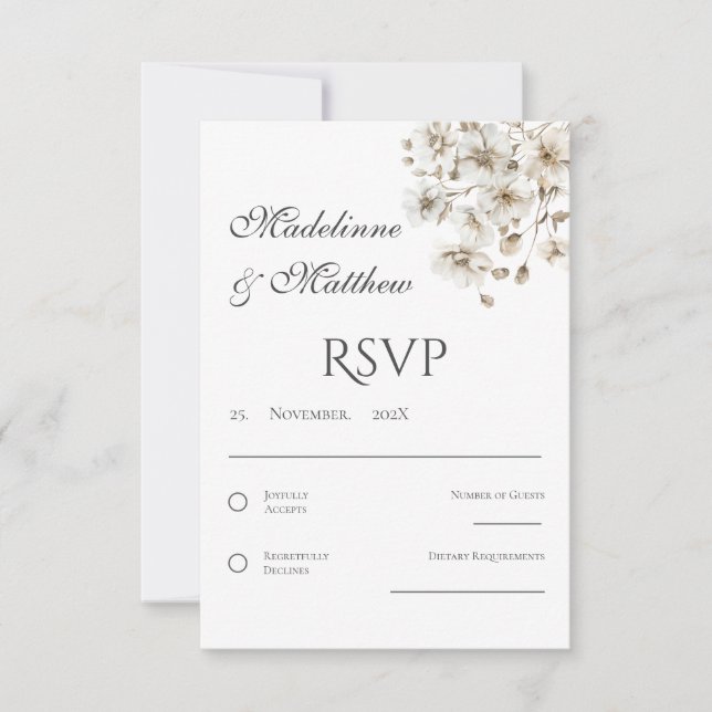 Carte de réponse de mariage boho (Devant)