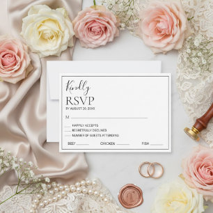 Carte de réponse de mariage botanique minimaliste
