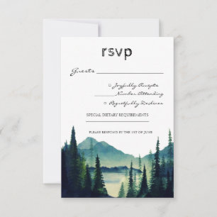 Carte de réponse de mariage camping