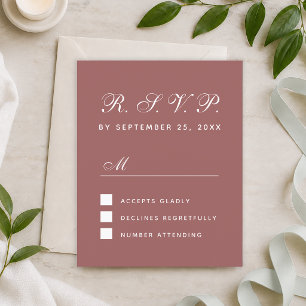 Carte de réponse de mariage Cannelle Rose RSVP bud