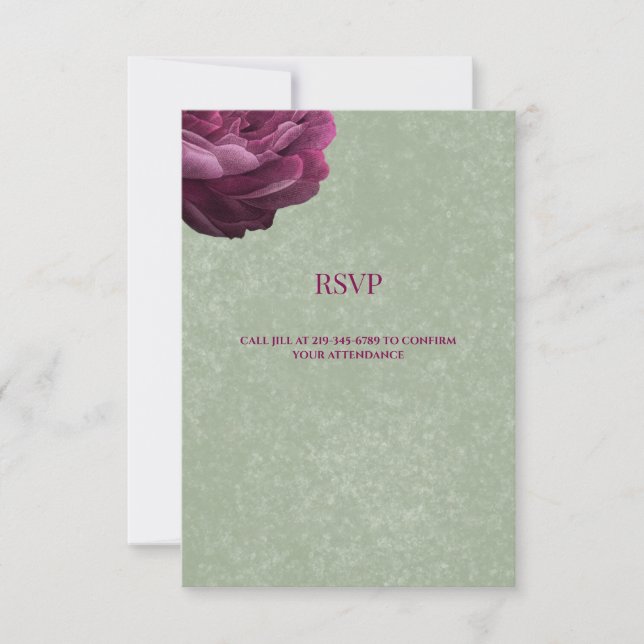 Carte de réponse de mariage | Carte de réponse ver (Devant)