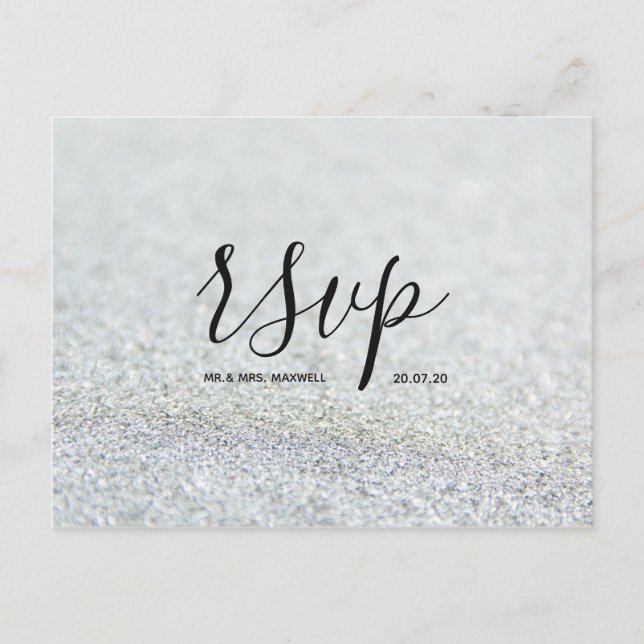 Carte de réponse de mariage | Carte postale à scri (Devant)