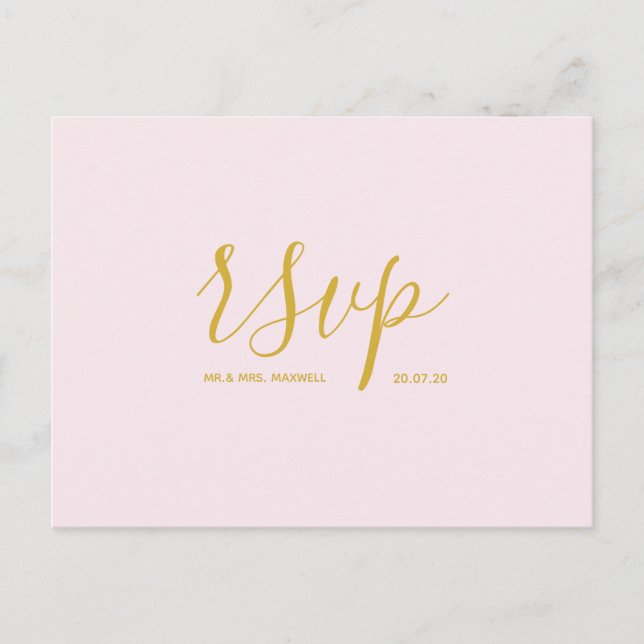Carte de réponse de mariage | Carte postale à scri (Devant)