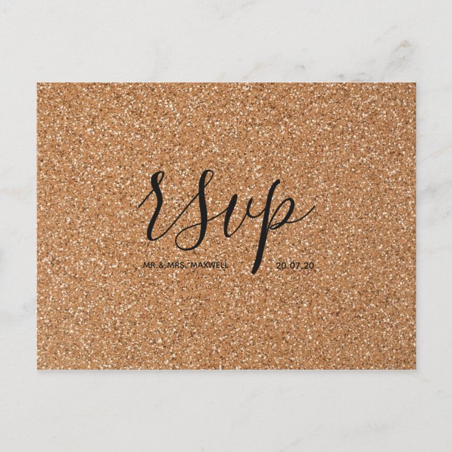 Carte de réponse de mariage | Carte postale à scri (Devant)