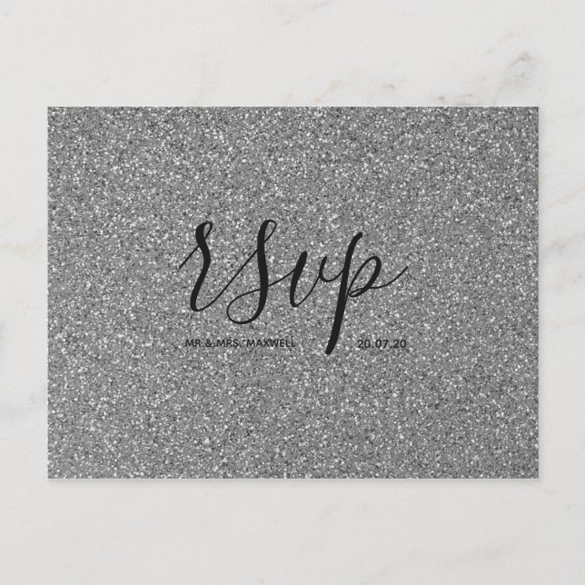 Carte de réponse de mariage | Carte postale à scri (Devant)
