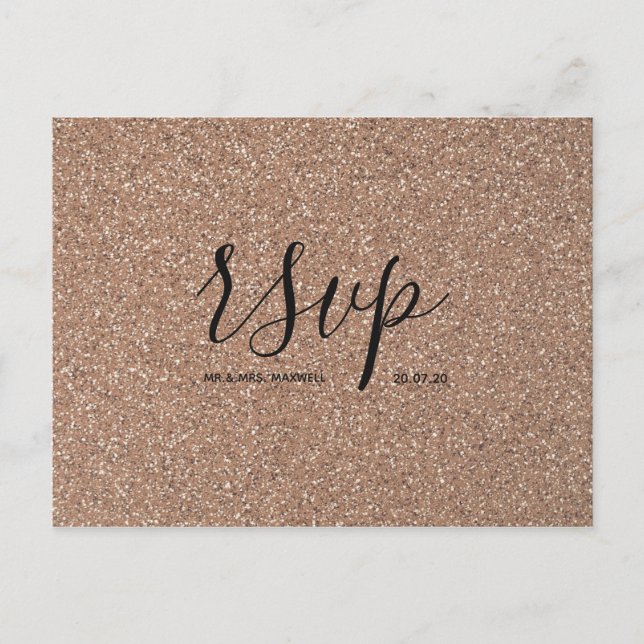 Carte de réponse de mariage | Carte postale à scri (Devant)