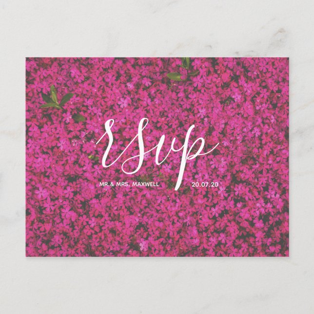 Carte de réponse de mariage | Carte postale de fle (Devant)